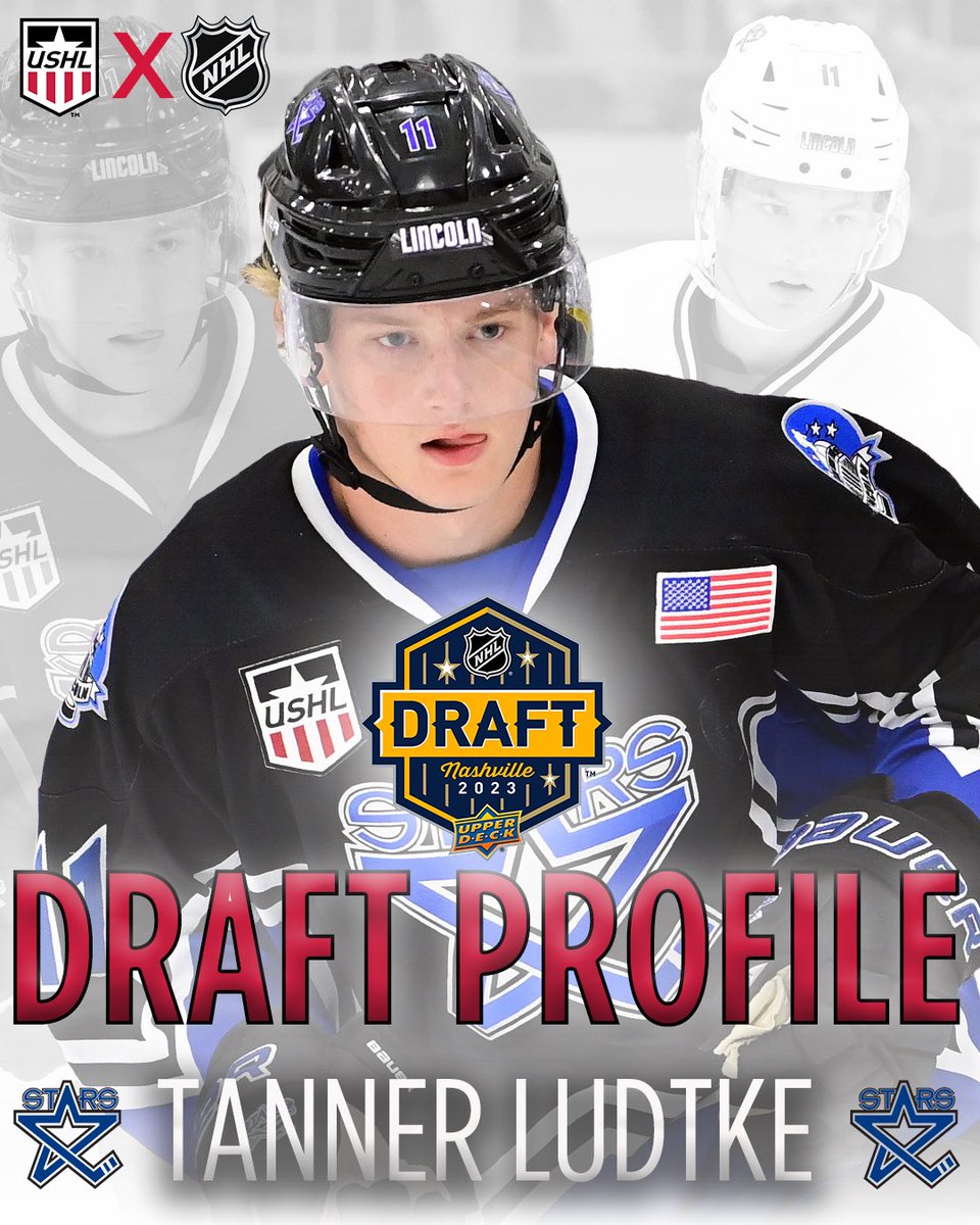 Draft Profile: Tanner Ludtke ‼️
USHL: <a href="/LincolnStars/">Lincoln Stars</a> ⭐️
NCAA: <a href="/OmahaHKY/">Omaha Hockey</a> 👈
Hometown: Elko, MN 🇺🇸
Position: F
Shoots: L
Central Scouting Final Rank: 5️⃣3️⃣ (North American Skaters) ⛸