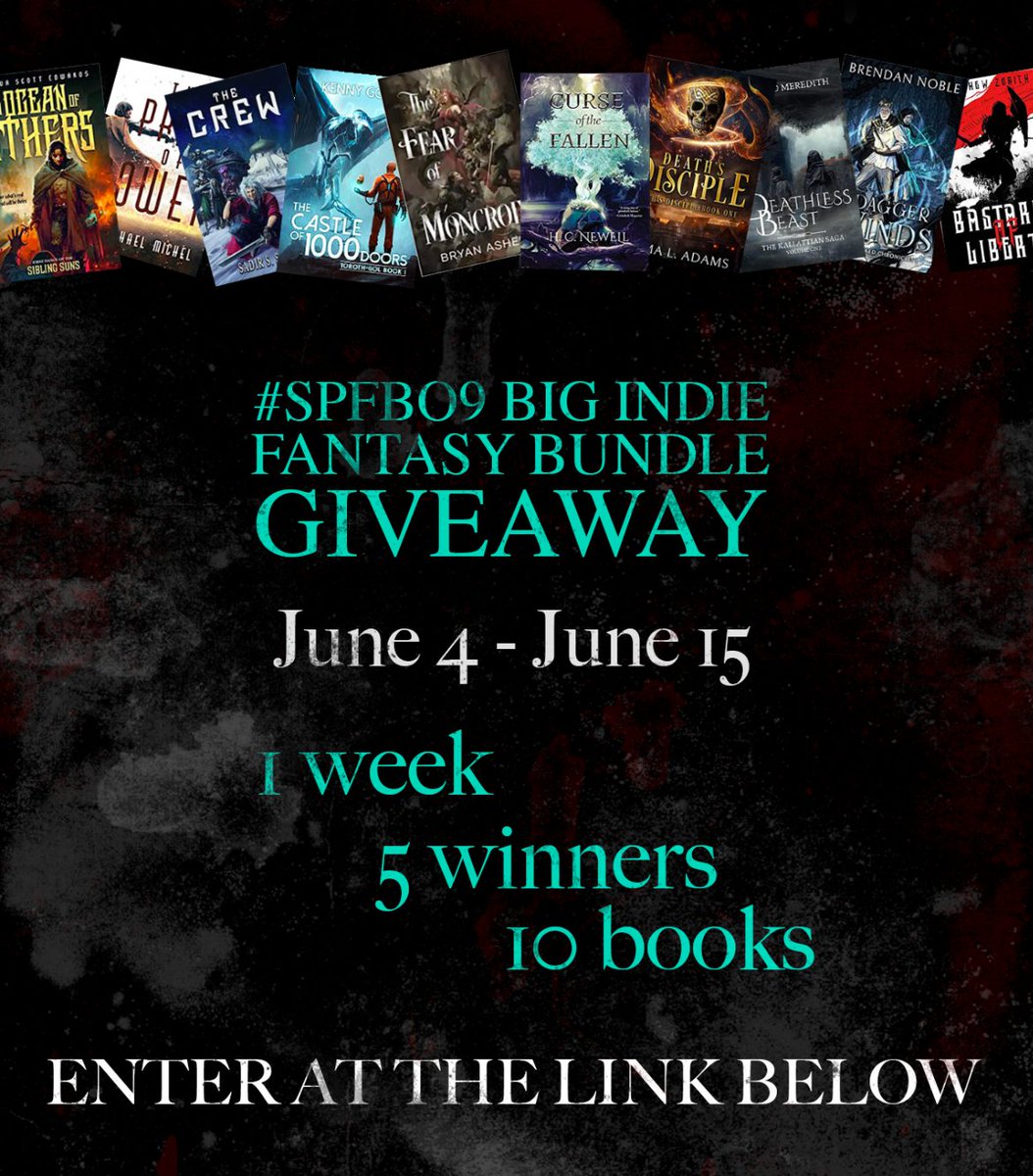 ‼️‼️G I V E A W A Y‼️‼️

TEN #SPFBO9 authors are giving their ebooks to FIVE lucky winners!

THAT'S RIGHT PEOPLE >> 5 WINNERS WILL GET 10 eBOOKS <<🤯

ENTER BELOW:

docs.google.com/forms/d/e/1FAI…

A special thank you to @gouldsguides for hosting this event!