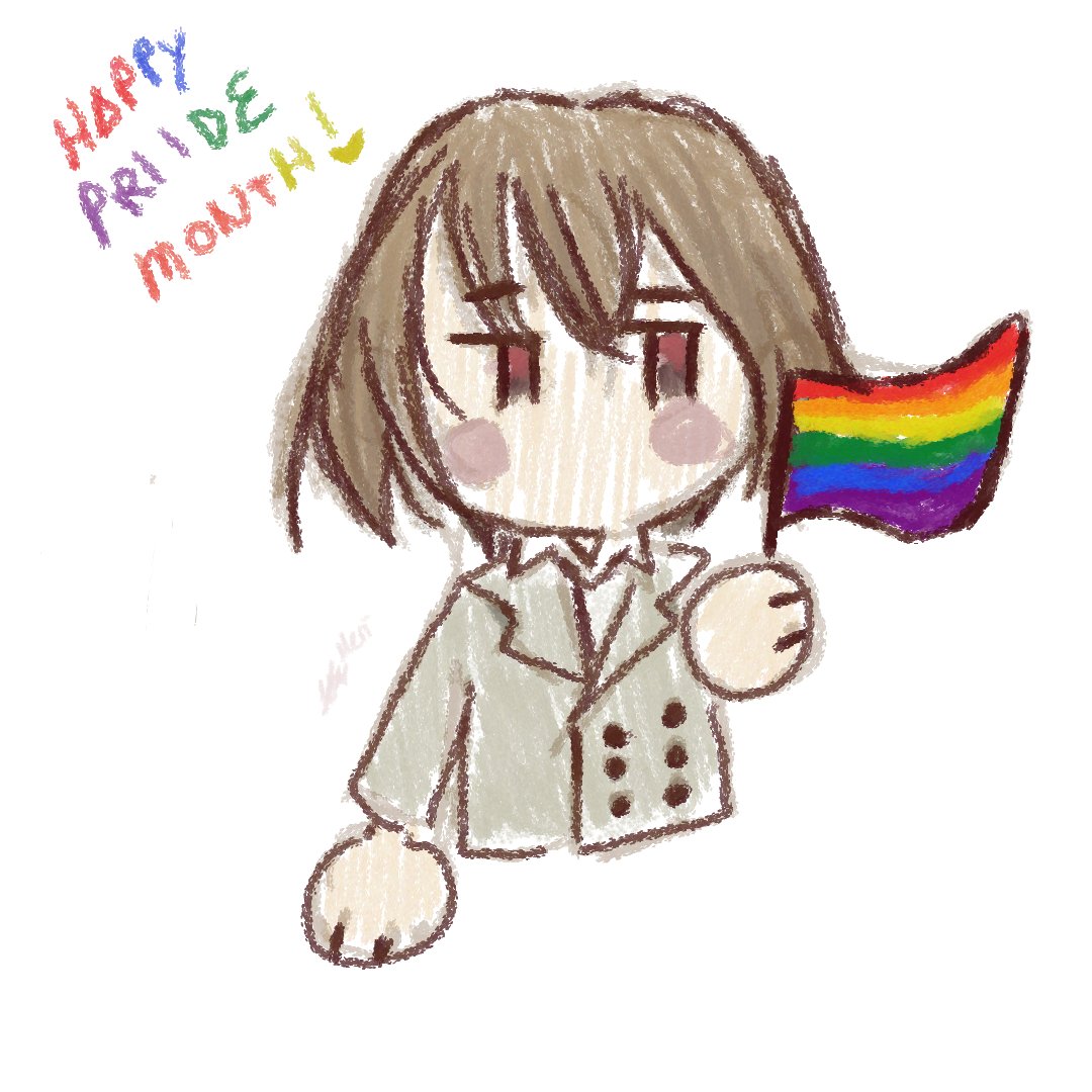 Meryuwu7's tweet photo. Happy pride moth✨☁️🎉🎆🥞 Sorry I'm so lazy to change the skech offf #akechigoro #ProudMonth #renamamiya #akechixren #persona5 https://t.co/fPMJu9BGgS