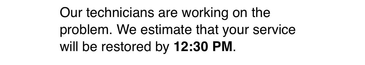 weeabootim's tweet photo. @Ask_Spectrum it’s been 1 hour and 30 minutes since quoted fix time in lower manhattan. Please provide us with an updated time and additional details as many of us are working from home and are reliant on your service.

Thanks https://t.co/rkp2SohA4M