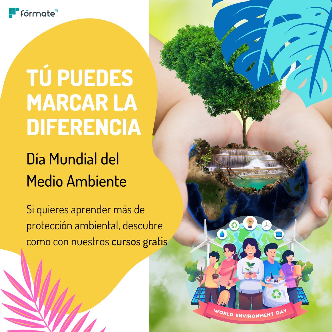 Feliz Día Mundial del Medio Ambiente🌍

🌱 Hoy celebramos la belleza y la importancia de cuidar nuestro planeta
Descubre cómo puedes marcar la diferencia con nuestros cursos gratis sobre sostenibilidad ambiental
ow.ly/Kslt50OFKPU

#DíaMundialDelMedioAmbiente #CuidaElPlaneta