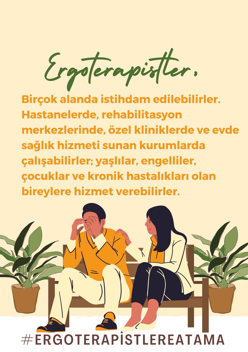 pasifloralicay's tweet photo. @sakirartis1 @drfahrettinkoca Ergoterapi nedir ve ergoterapistler nerelerde hizmet verebilir? 

Bumna karşılık bize ancak 56 sayısı veriliyor. Atamalarımızın artmasını istiyoruz. @drfahrettinkoca https://t.co/vAHNIXaBdK