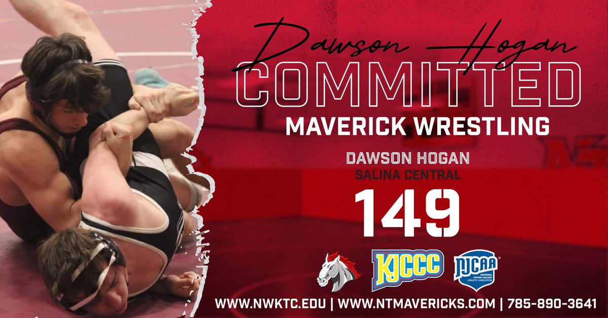 I’m super excited to announce that I have committed to Northwest Kansas Tech, to continue my academic and wrestling career. Thank you to my family, friends, coaches, and partners for making this happen. I’m so excited for this opportunity and I can’t wait to be a Maverick 🔴⚪️