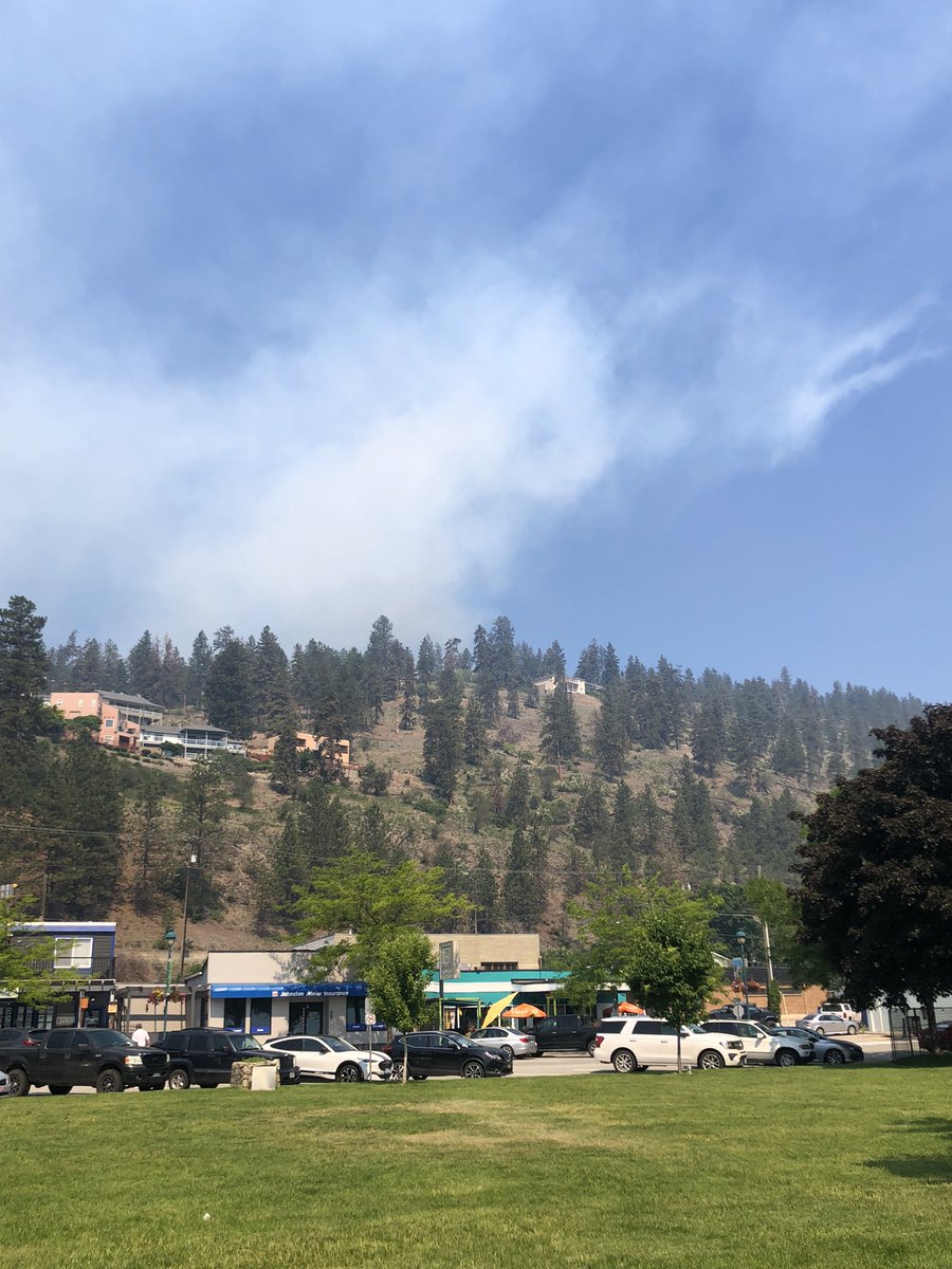 Wildfire west of Peachland BC continues to burn above Okanagan Connector highway. 

Water bombers are doing their best.
