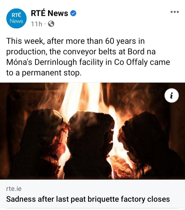 murphy_policy's tweet photo. The ending of peat briquette production by Bord na Mòna is not the ending of peat burning. It just means the importation of other countries peat which is already happening. A policy to ban or end is easy,the policy to create is the difficult act.
#peat #irishbogs #climatechange https://t.co/yxqToZLeE7