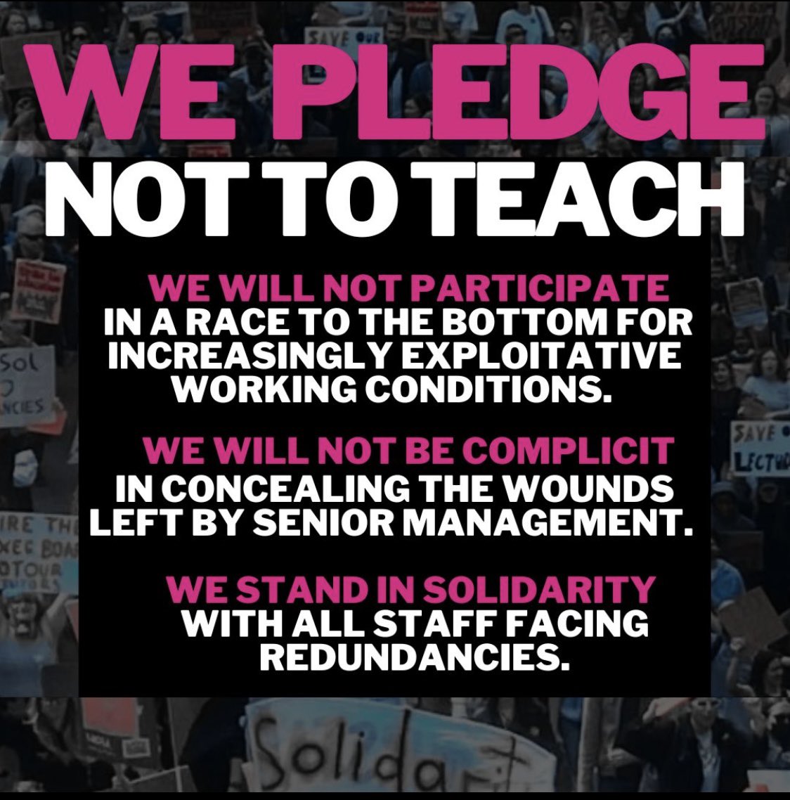 As PGR’s we refuse to be complicit in the destruction of our academic home! We stand in solidarity with all staff and condemn these brutal cuts @BrightonUCU @SUBrighton @brightonexiles @ucu