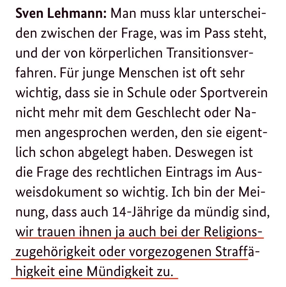 70 Millionen Euro Steuergeld will die aktuelle Bundesregierung dem sogenannten Queerbeauftragten Sven Lehmann für einen „Aktionsplan Queer“ bereitstellen, der u.a. „Aufklärungsarbeit“, also Indoktrination, an Schulen beinhaltet. 

Lehmann vergleicht im Interview mit ZEITOnline…