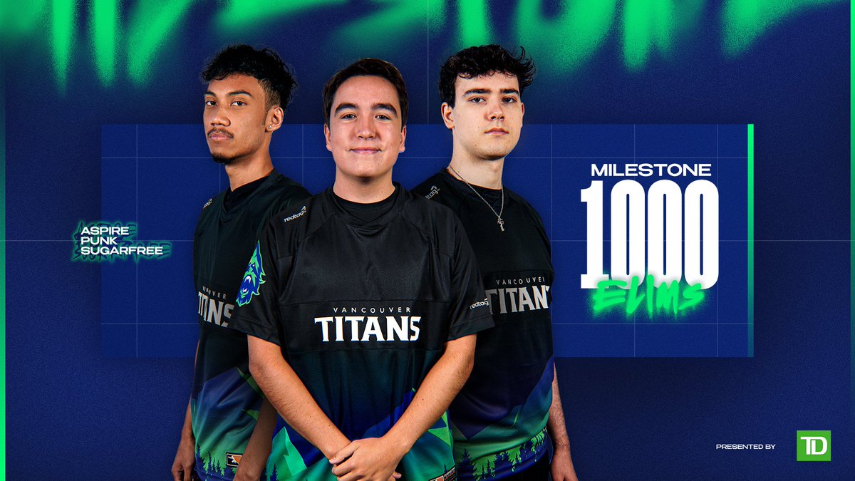 Shoutout to @sugarfreeOW, @aspire_ow, and @punkinoz for surpassing 1000 eliminations and placing in the top 20 for eliminations in the spring split😤

Presented by @TD_Canada | #ForceOfNature | #TitansTime