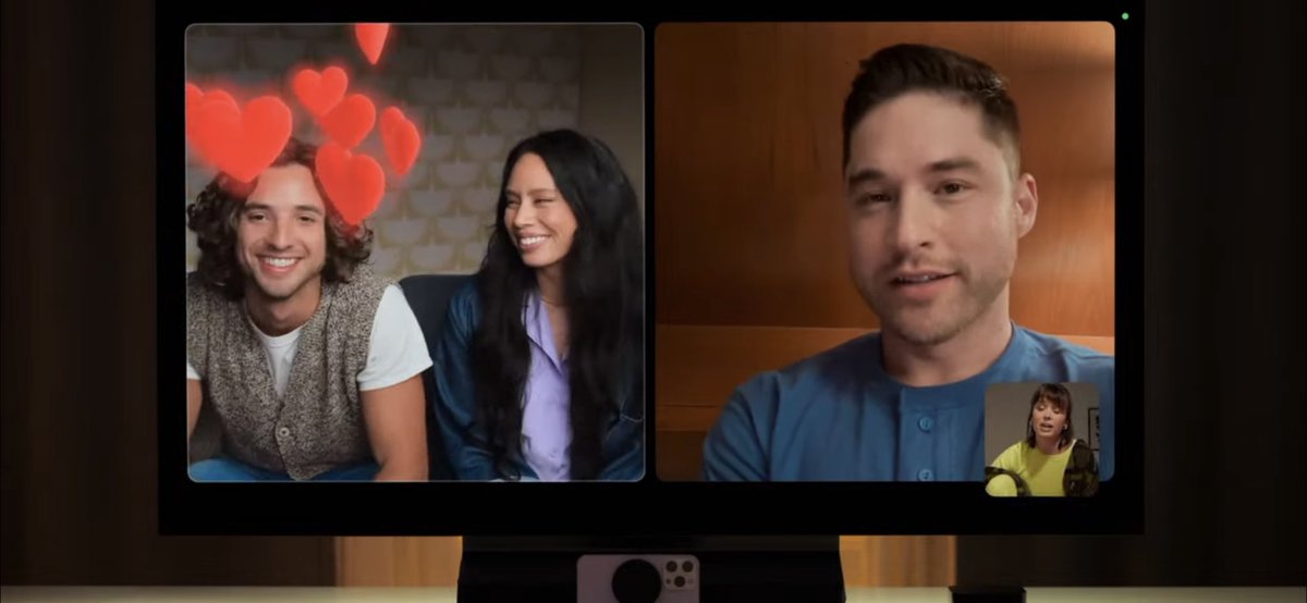 ceemeagain's tweet image. #facetime บน #tvos ใหม่คือการเปลี่ยนทีวีให้วีดีโอคอลโดยไม่ต้องซื้อกล้องติด แค่ใช้ไอโฟน ชอบเลยอ่ะ #WWDC23