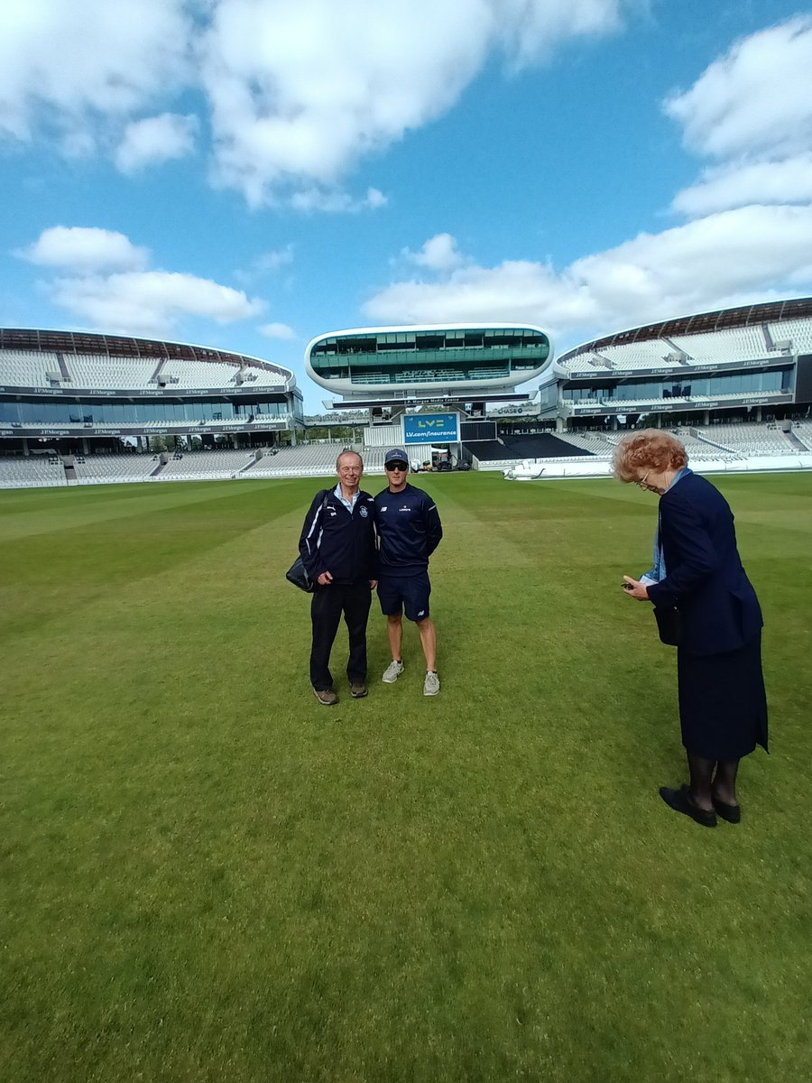 Big honour to be allowed on the hallowed turf at LORDS. Big thanks to Ryan and Karl and Keith @PitchesUk for making it possible. Unbelievable experience, back to Norwood and reality tomorrow