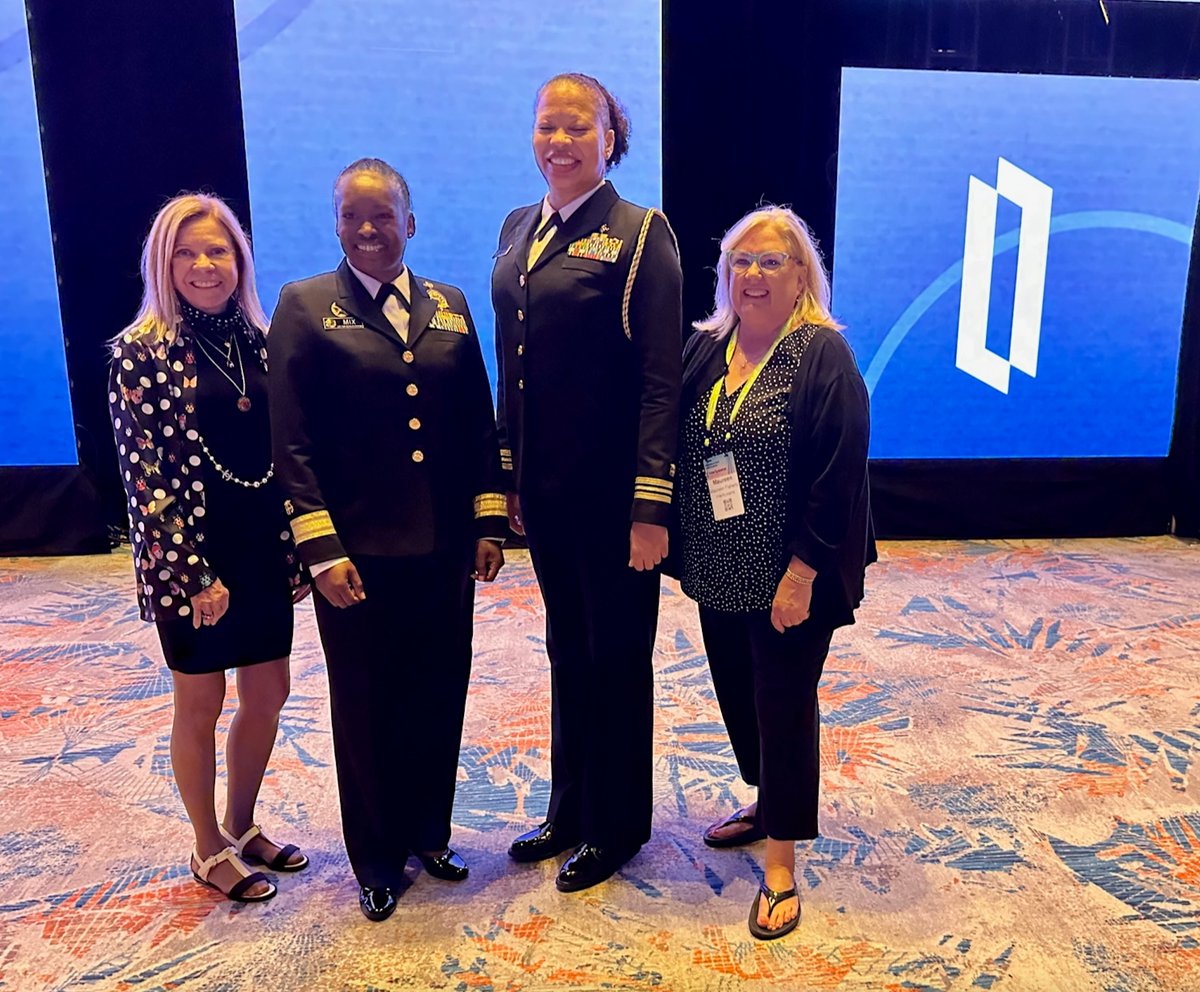 Aisha K. Mix, Shatara Sherwood, Susan Ragon and Maureen Flaherty at #GlobalSummit23. Inspiring women who break barriers and empower others. Aisha's keynote this morning highlighted the power of nursing and addressing social determinants. Let's continue supporting women in