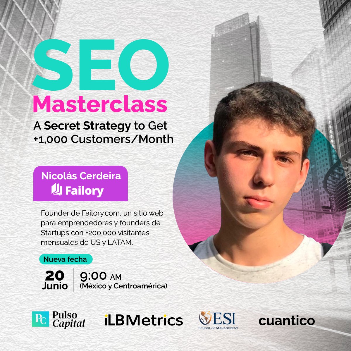 ILBMetrics's tweet photo. #VCTalk | ¡Descubre los secretos del crecimiento acelerado a través del #SEO en nuestra Masterclass! 📈💻
Únete a @nicocerdeira fundador de #Failory, donde revelará cómo funciona esta estrategia y compartirá un proceso de 4 pasos para implementarla con éxito. Si buscas adquirir clientes y llevar tu Startup al siguiente nivel, ¡no puedes perderte esta oportunidad! 🚀🔍
Con el apoyo de @pulso_capital @CuanticoVC ESI School of Management
💡 Nueva fecha 20 de junio del 2023
👇 En el primer comentario encontrarán el link de registro