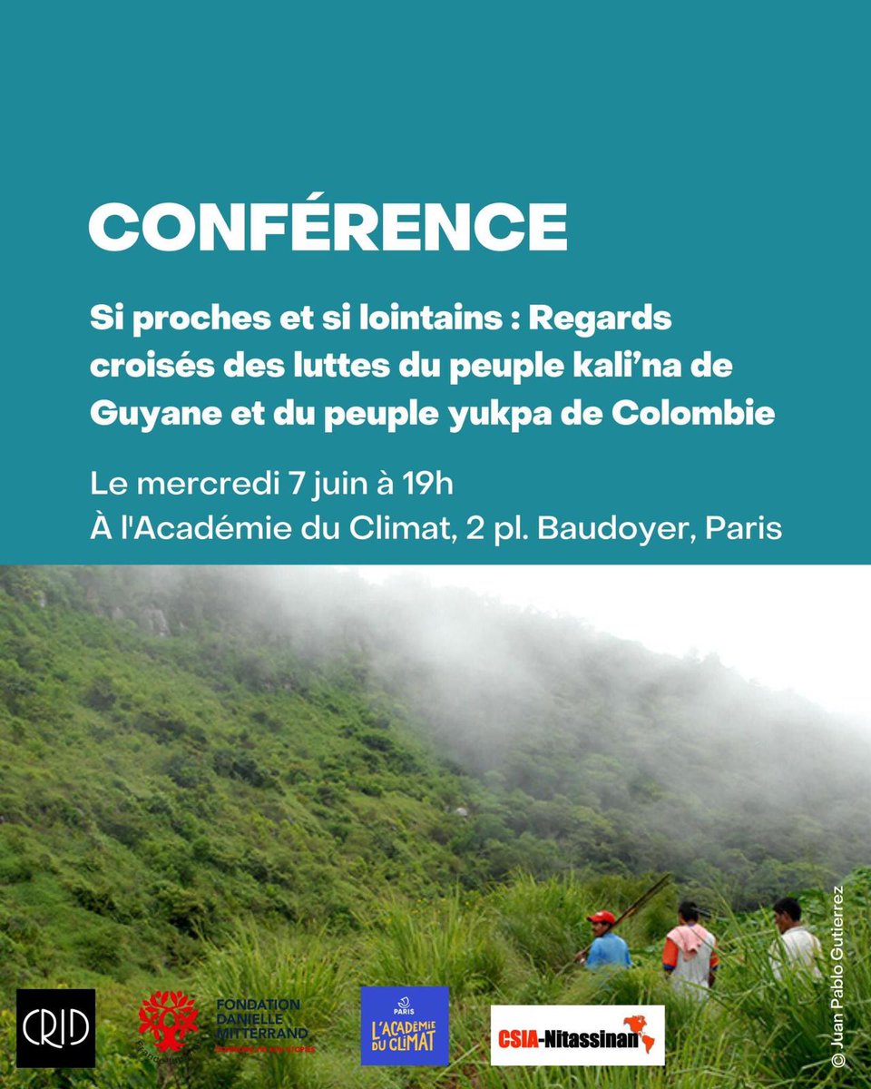 resist_glencore's tweet photo. ✊ PARIS Event Announcement ✊

We are delighted to announce this event coming up in Paris:
🗓️ 7th June
🕓 1900
📍Académie du Climat

We want to encourage everyone to attend this if they can! Let us continue to build INTERNATIONAL SOLIDARITY with the Yukpa Community 🔥 https://t.co/tMyT9Bhsne