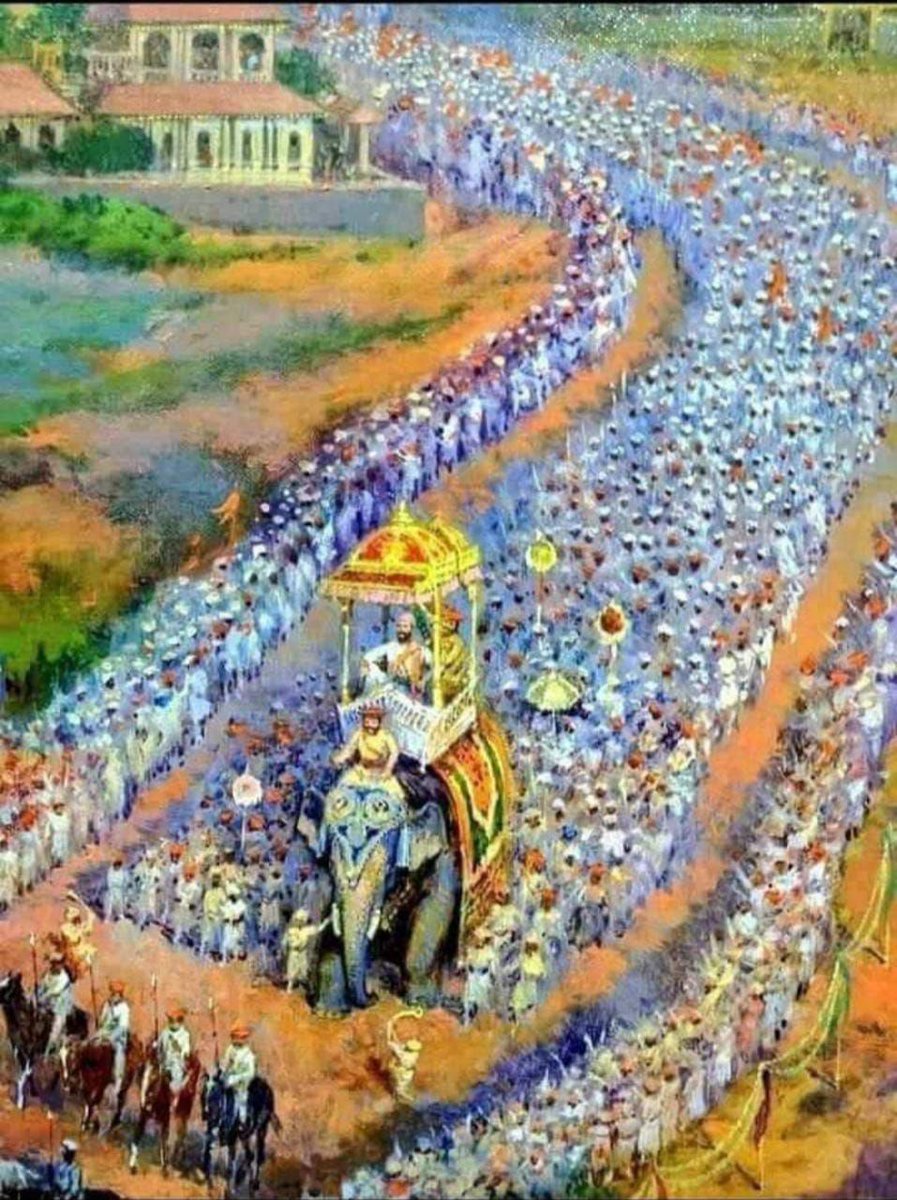 चार पातशाह्या मुसंडया मारून वर येत असताना एका जाहागीरदाराचा मुलगा त्यांच्या छाताडावर भाले रोवून छत्रपती जाहला.. ही गोष्ट साधी नव्हे.!
       जग जिंकतां येऊ शकतं.! हा आत्मविश्वास या मातीला मिळालाच नव्हे तर रूजला..तो दिवस म्हणजेच शिवराज्याभिषेक दिन...!
#शिवराज्याभिषेक_सोहळा_२०२३🚩