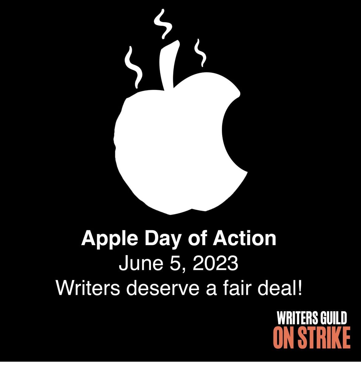 E. Lockhart (@elockhart) on Twitter photo Today is the Apple Day of Action for the #WGAstrike.  I have been a loyal Apple computer customer since the 1990s.  Yes!  And I watch their yummy TV shows too.  BUT - as a writer and a guild member, I stand with the WGA.  A little more info: the cost of the Writers Guild Today is the Apple Day of Action for the #WGAstrike.  I have been a loyal Apple computer customer since the 1990s.  Yes!  And I watch their yummy TV shows too.  BUT - as a writer and a guild member, I stand with the WGA.  A little more info: the cost of the Writers Guild