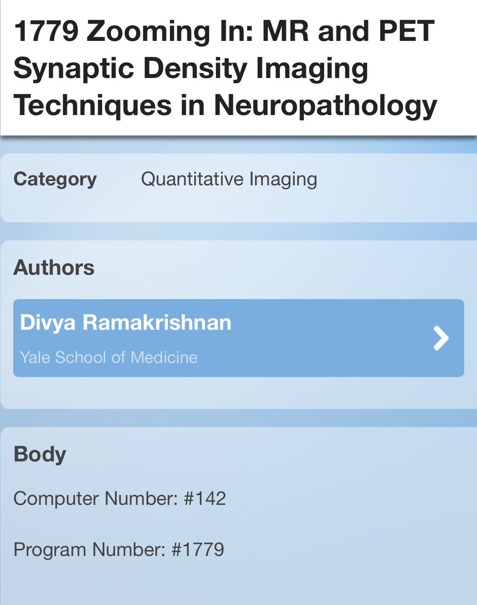 MariamAboian's tweet photo. @DivyaRamakris19 @YaleMed presenting her work on #SynapticDensity #Imaging @ISMRM #ISMRM23 Future of PET/MRI! @YaleRadiology #ImagineQuant #risingstar #radmatch https://t.co/oaBzgDnE5y