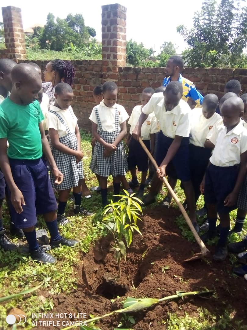 gpfoguganda's tweet photo. To mark #WorldEnvironmentDay2023, our team headed by the Executive Chairperson @AtuhaJoan had an environment education session at #ShalomLightAcademy located in Namuyenje village, Namuyenje parish, Nakisunga sub county in Mukono district @AfiegoUg @IUCNNL @bibothends @TinaRhodah https://t.co/5kf25n5Upt