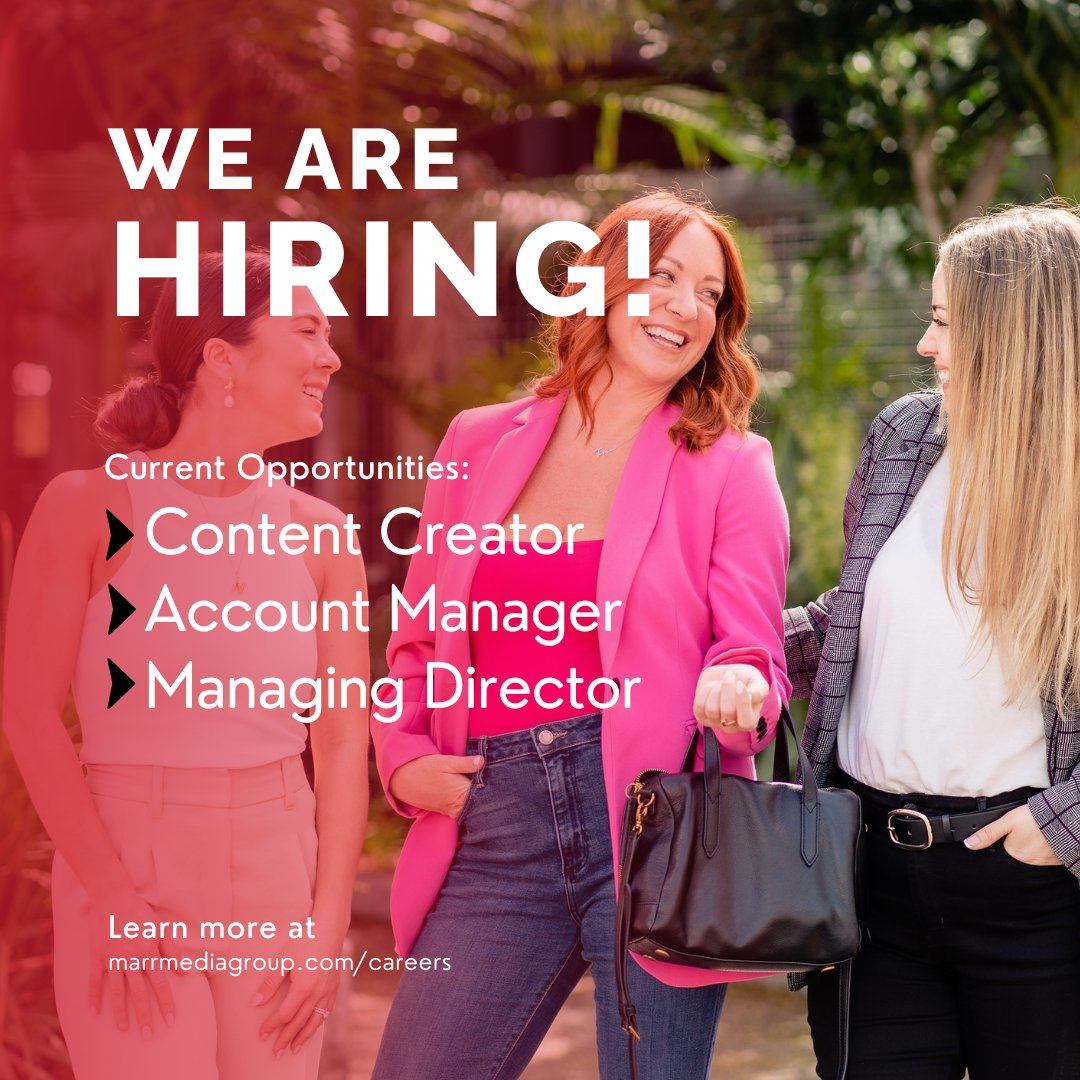 📣 We're Hiring! If you're passionate about social media, have a knack for creating engaging content, excel at managing client accounts, or possess exceptional leadership skills, we want to hear from you!
Apply at marrmediagroup.com/careers #NowHiring #RemoteWork