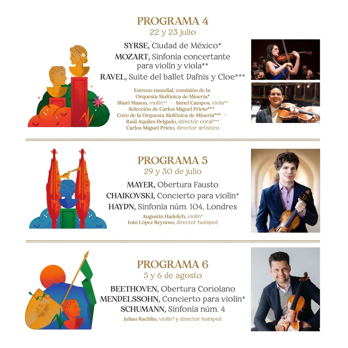 orquestamineria's tweet photo. ¡La espera ha terminado! 🤩

Conoce nuestra programación oficial de la Temporada de verano 2023. 

Vive la máxima experiencia musical veraniega de julio a agosto con minería. 😍

Adquiere tus abonos y obtén los mejores lugares: https://t.co/22n7HOchVM https://t.co/ReLE6Q3R6Z