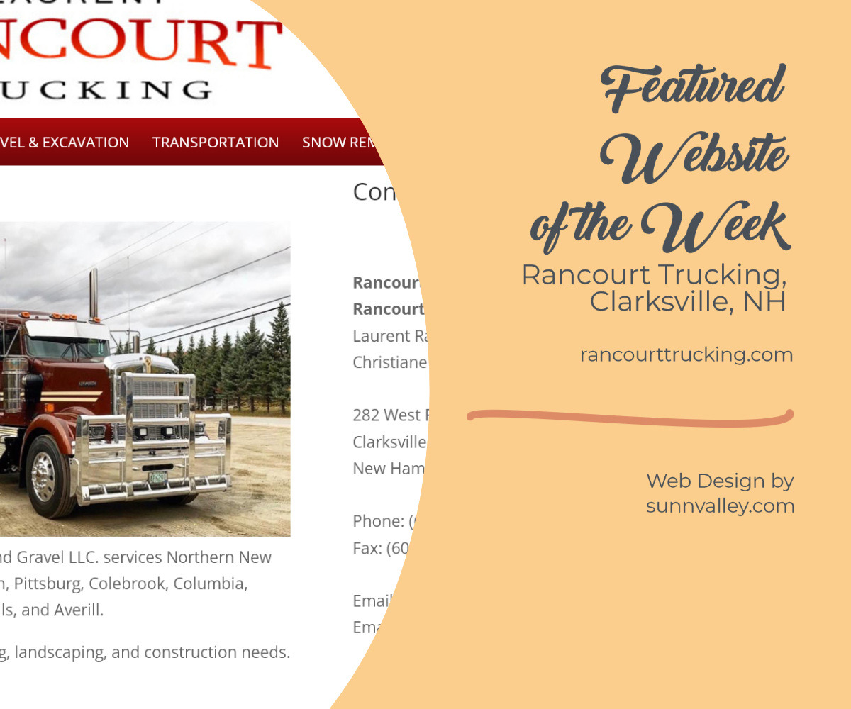 sunnvalley's tweet image. This week&apos;s website of the week! https:rancourttrucking.com
#NHWebDesign #NewHampshireDesign #WebDesignNH #WebDesignCompany  #NHWebAgency #WebDesignExperts  #NHBusiness #DigitalSolutions #WebDevelopmentNH #CreativeDesign #Sunnvalley #NHSmallBusiness  #NHEntrepreneurs