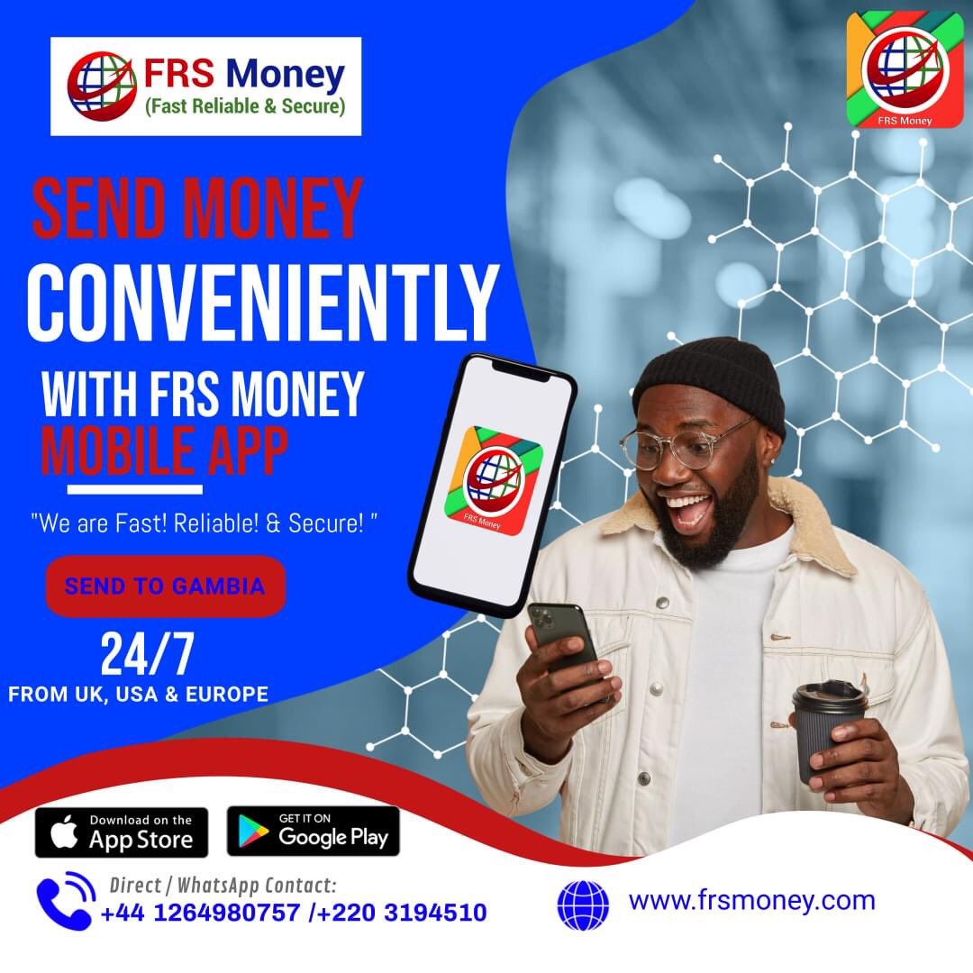 FRS_Money's tweet photo. Sending money to The Gambia made easy with FRS Money mobile APP. Looking for a fast! reliable &amp; secure way of sending money? look no further! FRS Money Transfer has your back.

DOWNLOAD OUR APP
#frsmoney #Gambia #Remittance #Sendmoneytogambia #FreeTransfers https://t.co/7ZF5yeLW77