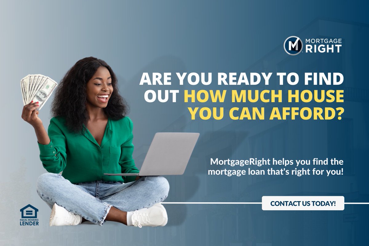 Wondering how much house you can afford? MortgageRight can help you determine your budget and find a mortgage that fits your financial goals. #Affordability #MortgageRight