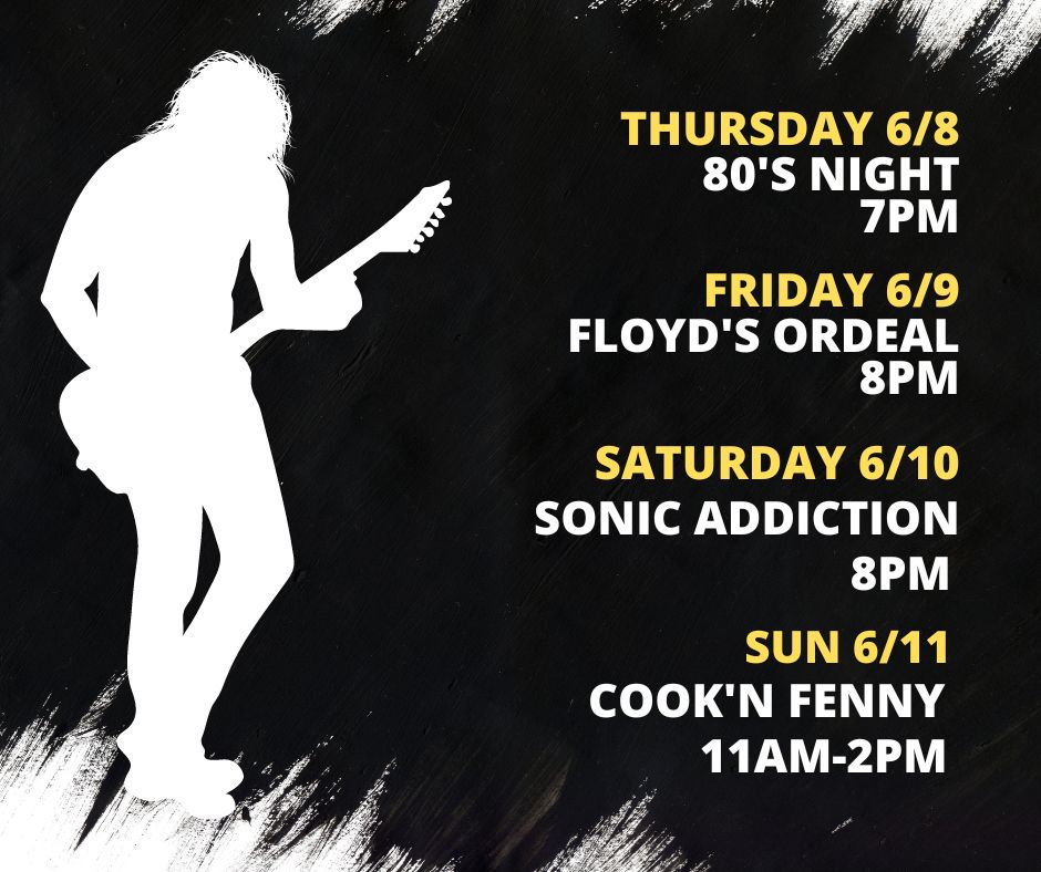 We are kicking off this week early with 80's Night this Thursday! Then its the best live music in Gilroy all weekend long! #livemusic #80's #liveband #gilroy #visitgilroy #floydsordeal #sonicaddiction #cooknfenny #tempokb