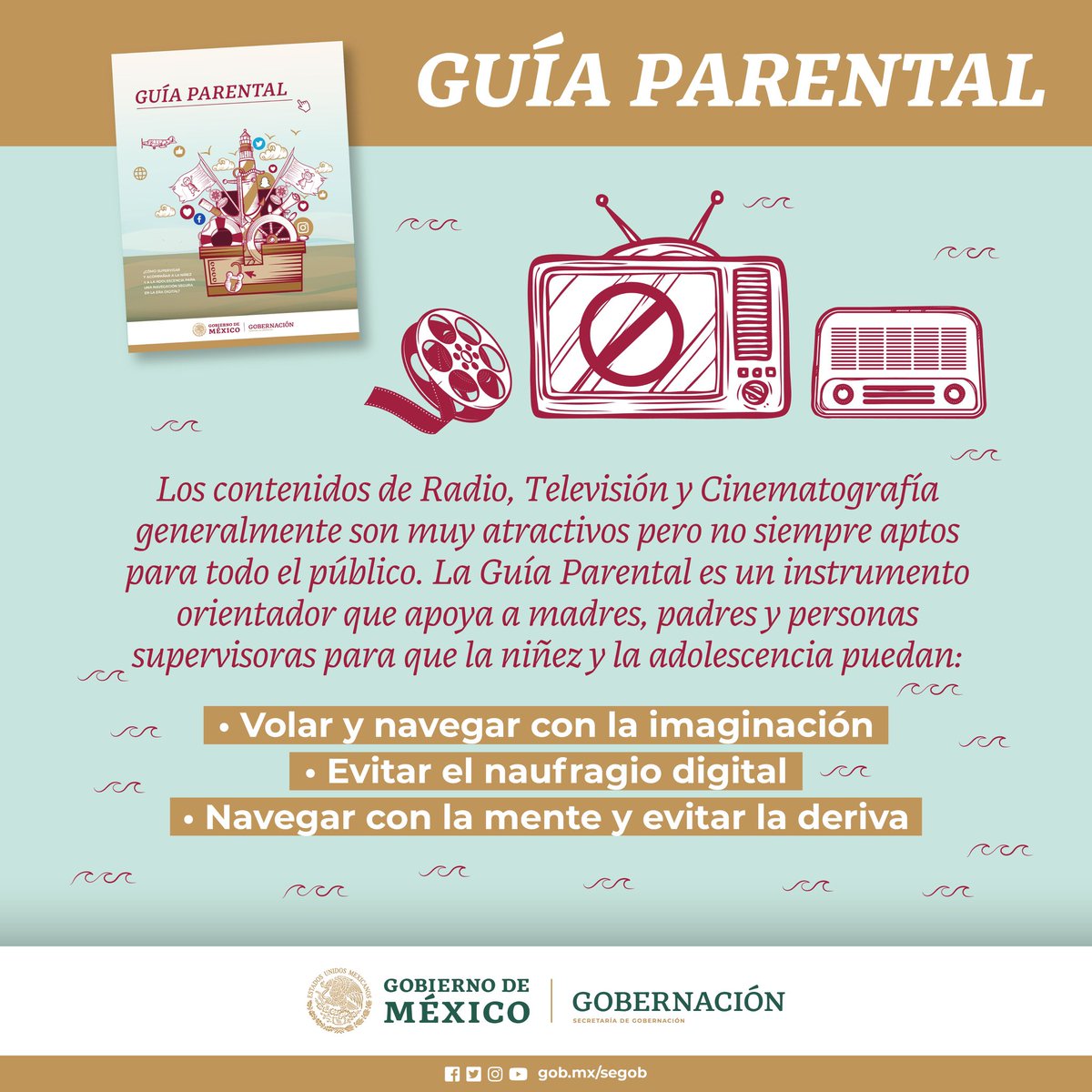 #Infórmate 👉 ¿Sabes cómo supervisar a la niñez y adolescencia para una navegación segura en la era digital? La #GuíaParental ⚓️ te brinda herramientas para que la tecnología sea una oportunidad para su desarrollo personal y académico. Descárgala: bit.ly/3dKEdfR