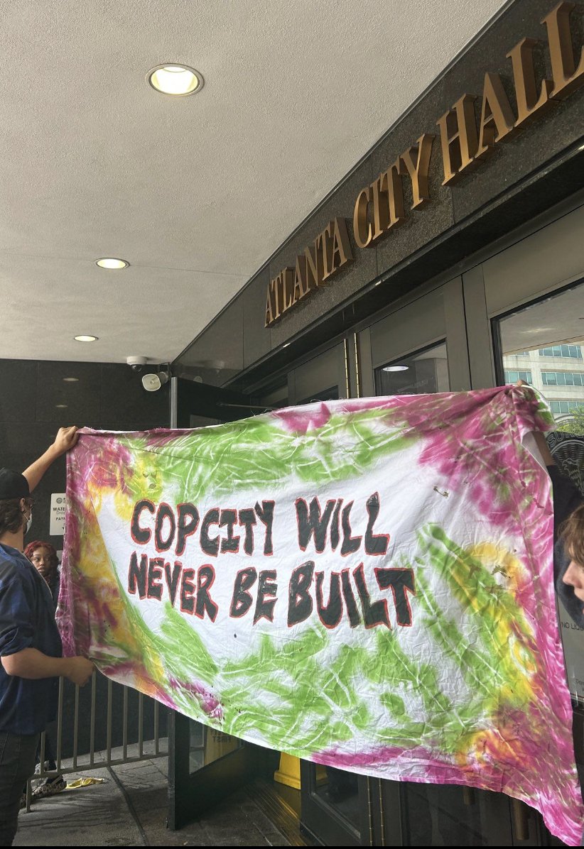 defendATLforest's tweet photo. Let us speak! Stop Cop City! #SOSAtlanta https://t.co/hcxK09hqzc