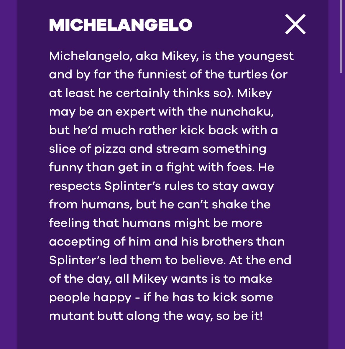 booyakabungala's tweet photo. NEW CHARACTER BIOS OF THE TURTLES IN TMNT: MUTANT MAYHEM https://t.co/96ca7aS972