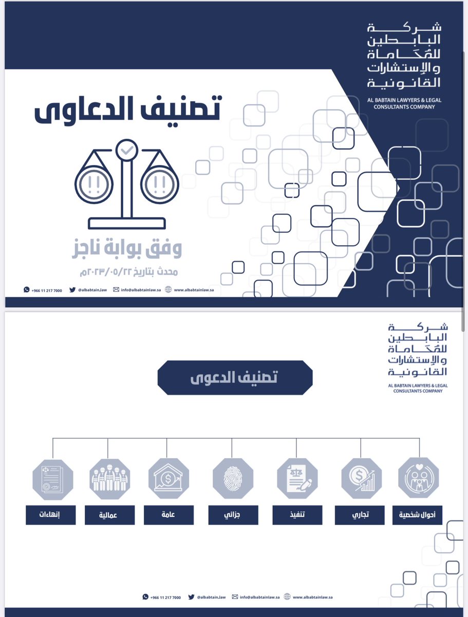 Albabtain_law's tweet photo. ملف | تصنيف الدعاوى في #منصة_ناجز  

- هل يصعب عليك تحديد المحكمة المختصة لرفع دعواك ؟ 

- هل يصعب عليك معرفة التصنيف الصحيح لنوع الدعوى ؟ 

في الملف أدناه تجد الحل 👇🏻⚖️

https://t.co/zZKP2BL1Lb https://t.co/BLXhUV6Od8