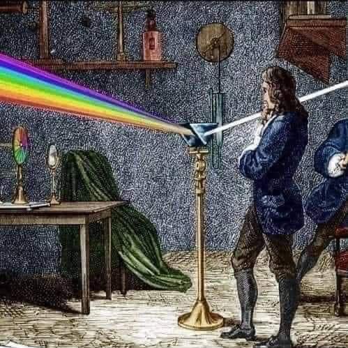 Isaac Newton designing the cover for Pink Floyd’s album