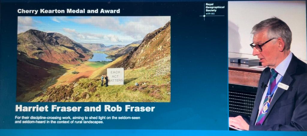 RGS_IBGnw's tweet image. Big Congratulations to our very own Harriet and Rob Fraser who received their Cherry Kearton medal and award in London. @butnorain