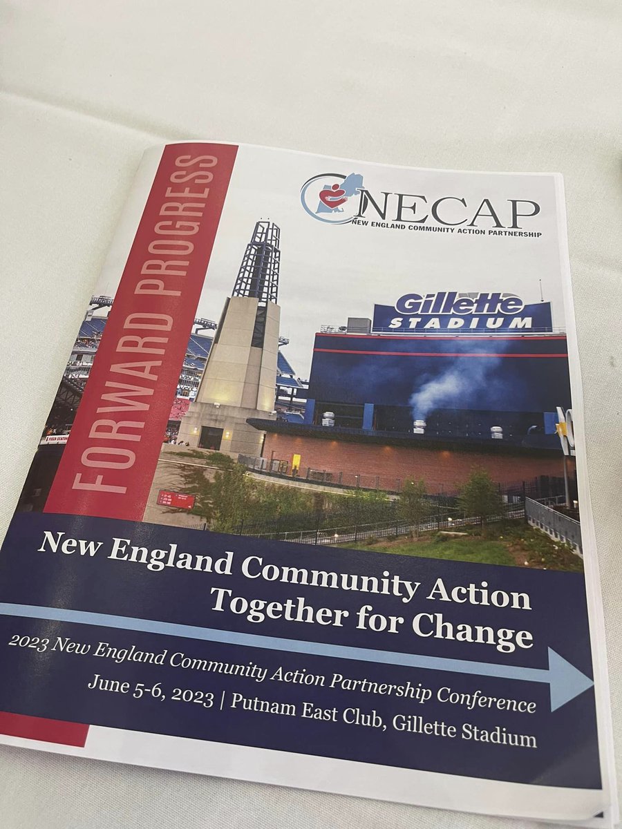 We've joined Community Action leaders from all 6 states for the 2023 New England Community Action Partnership Conference at Gillette Stadium.
Stay tuned to our Social Media as we share experiences, photos, and great views. @NECAPNews 
#ForwardProgress #CommunityActionWorks