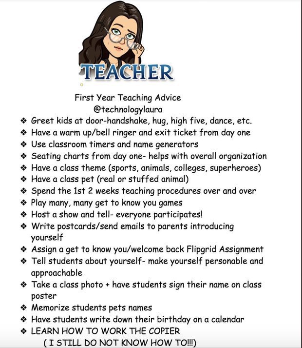 First year teaching advice! #teachertwitter 

Sharing is caring 💫