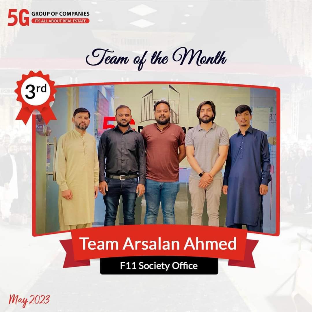 Success is best when it's shared ❤️
#Team_of_the_month🌟🌟
We’d like to congratulate and acknowledge the tremendous success you’ve achieved as a team👏
Once again Thank you for doing your best every day!🏅

#5GGroupOfCompanies 
#5GProperties 
#5GMarketing 
#teamofthemonth