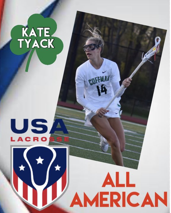 ☘️ Congratulations to <a href="/KateTyack/">Kate Tyack</a> for being named USA Lacrosse All-American! 💚 #RockPride <a href="/coffmanrocks/">Coffman Athletics</a> <a href="/DublinCoffmanHS/">Dublin Coffman HS</a> <a href="/DublinSchools/">Dublin City Schools</a> <a href="/OhioStateWLAX/">Ohio State Women’s LAX</a> <a href="/LacrosseDublin/">Dublin Lacrosse</a>