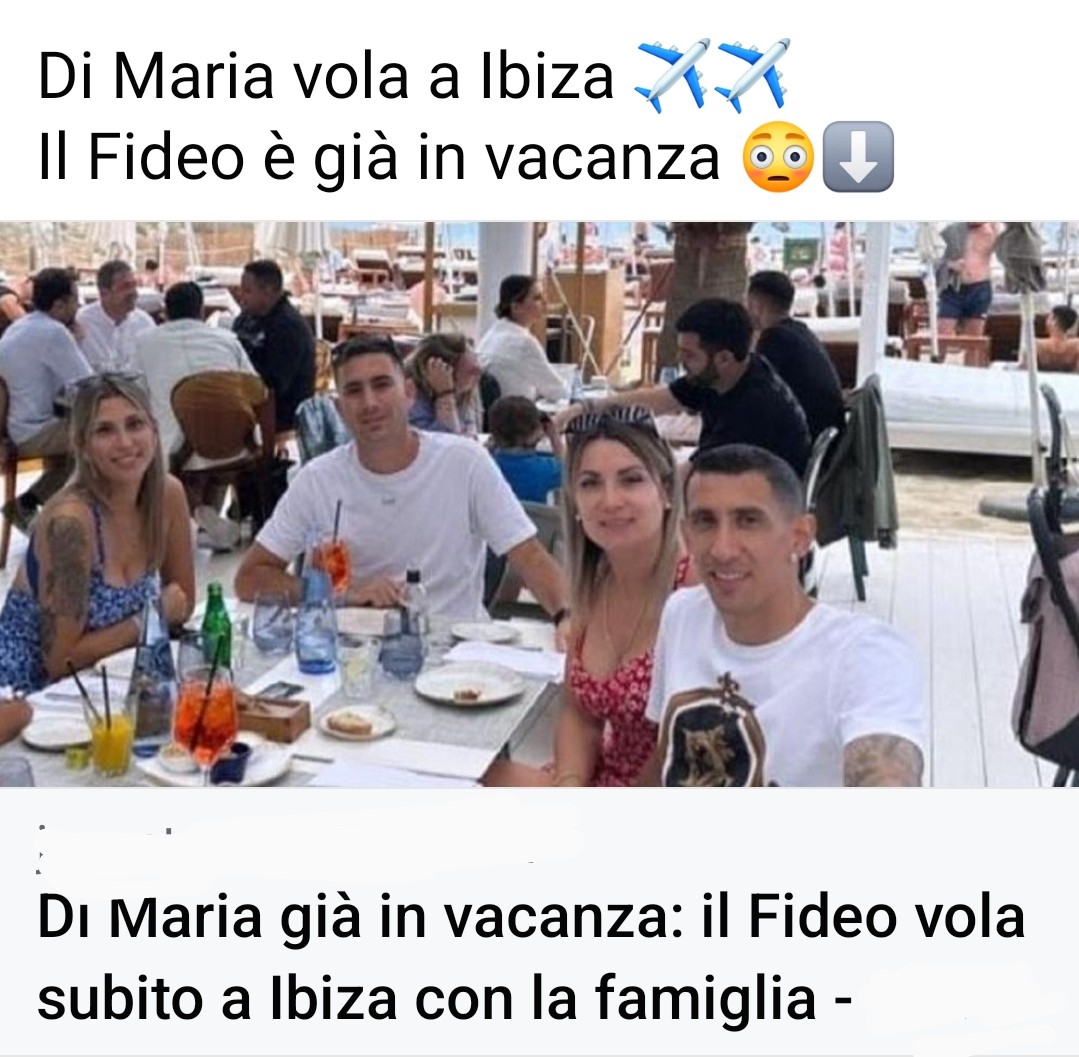 #juventus #Dimaria : Il titolo giusto sarebbe stato ' Di Maria continua la vacanza a Ibiza'. Via i cadaveri..