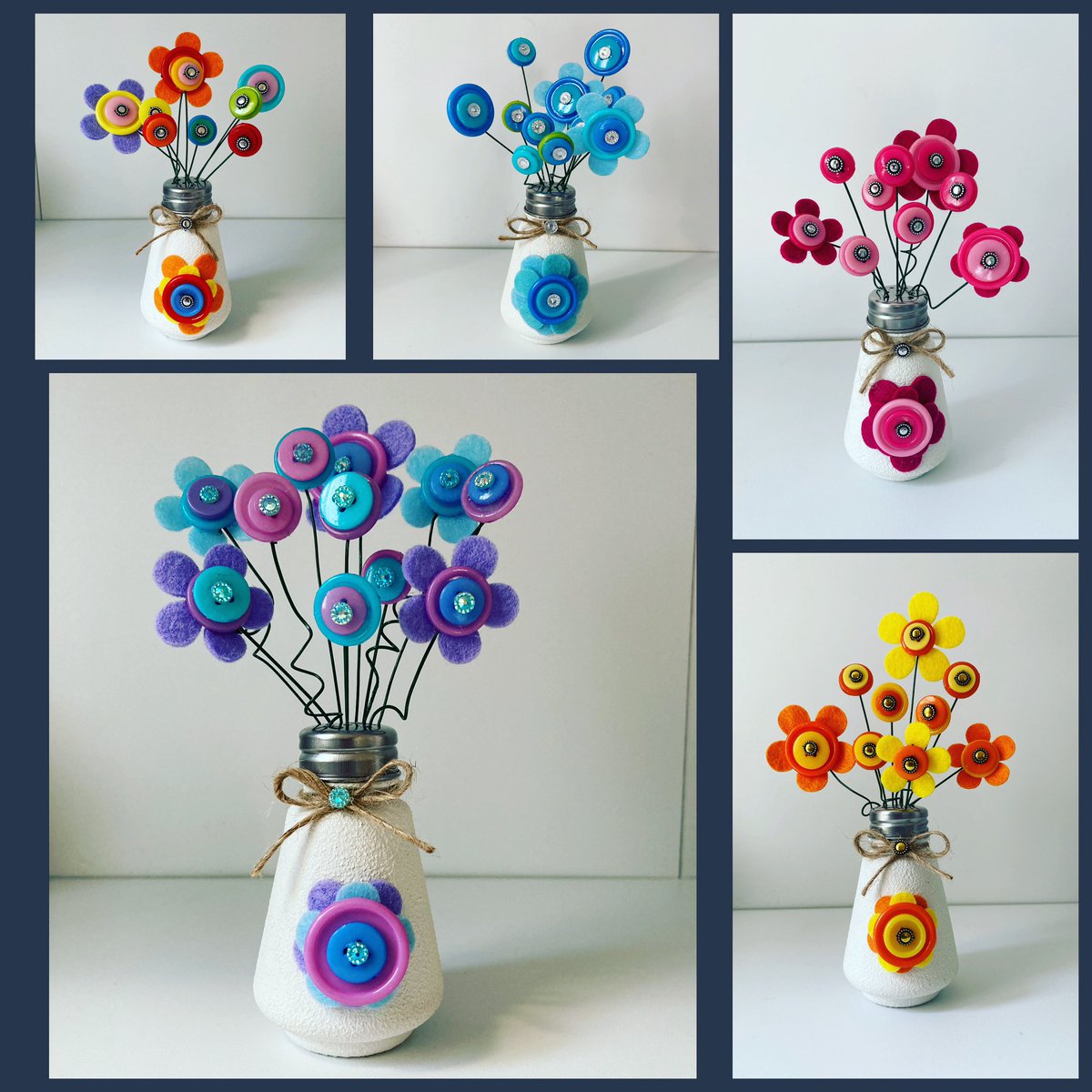 houseofevie's tweet image. Ready for the shop tomorrow. Button art at its finest #handmadegifts #buttoncraft #giftshop #NewportShropshire #SBS #buttonart #craftbuzz