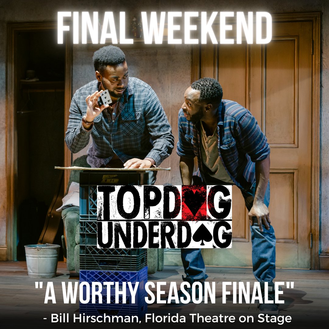 The critics are raving about Topdog/Underdog, naming it a "worthy season finale" for PBD! This is the final weekend you can watch this funny yet insightful show. Tickets are available at palmbeachdramaworks.org or by calling the box office at 561-514-4042 ext. 2