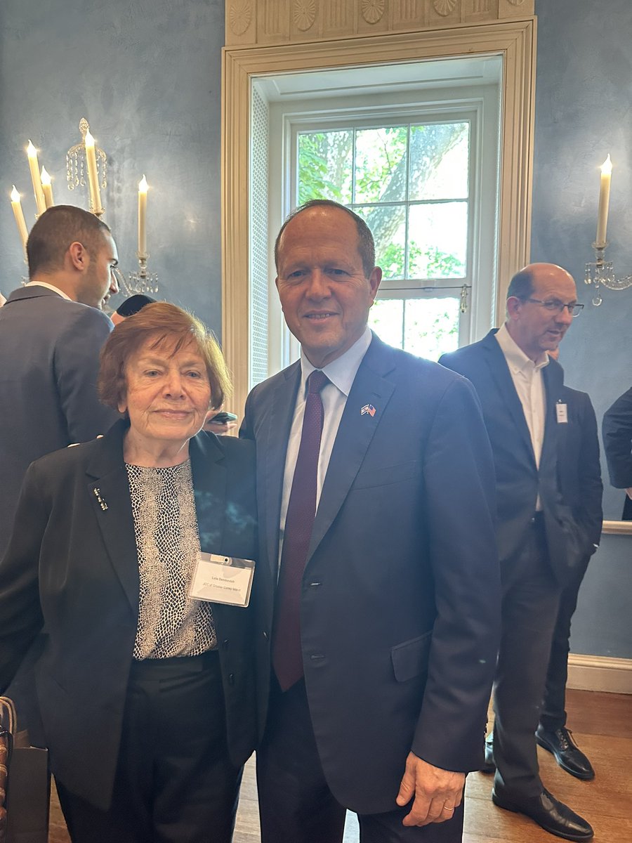 JCCGCI's tweet photo. Our Holocaust Survivor clients were delighted to meet Minister @NirBarkat and Ambassador @IsraelNitzan! We were so touched by their obvious care and devotion to the aging Holocaust Survivor population. https://t.co/dQlNsNycbB