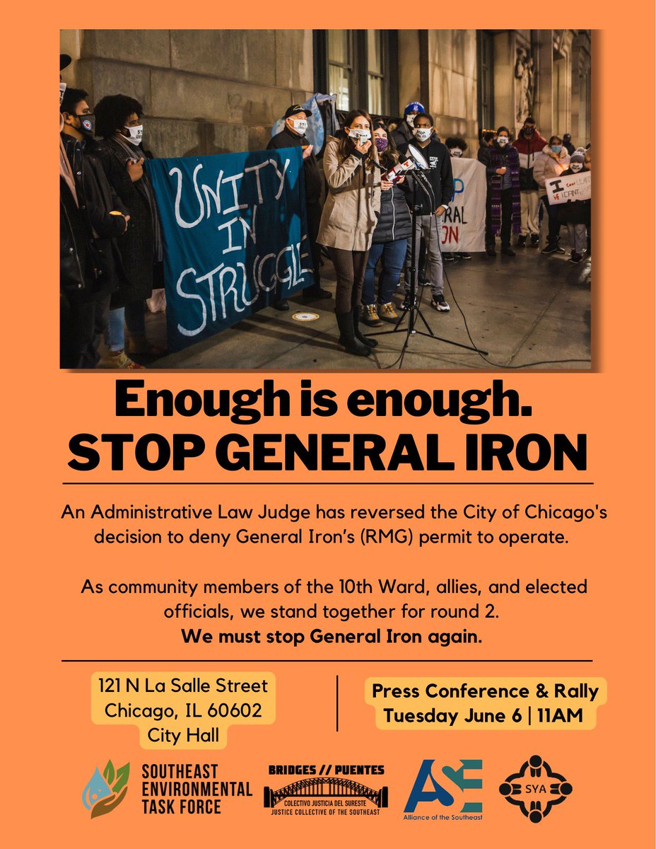 Enough is enough. Join us tomorrow at City Hall 📣 #StopGeneralIron