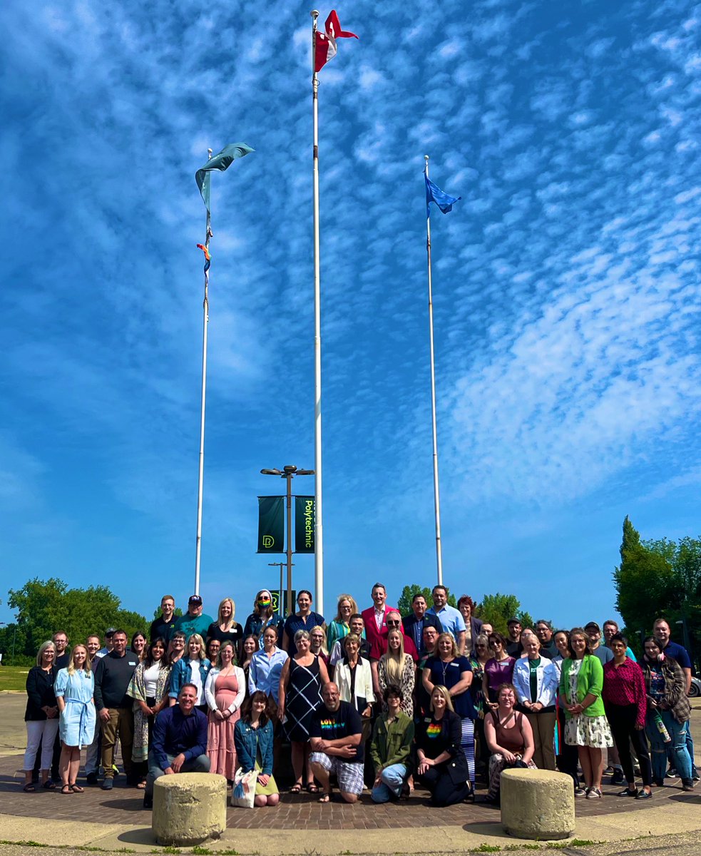 A great ceremony raising the pride flag <a href="/RedDeerPolytech/">Red Deer Polytechnic</a> with <a href="/CentralABPride/">Central Alberta Pride</a> and the Students Association. #Pride2023 #LoveWins #HappyPride