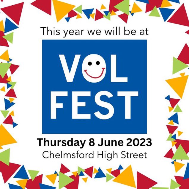 To celebrate #VolunteersWeek this year, @MSEVolunteers will be joining @ChelmsfordCVS and over 30 other local organisations on #Chelmsford High Street for #VOLFEST on Thursday 8 June!

👉Find out more information here: chelmsfordcvs.org.uk/volfest