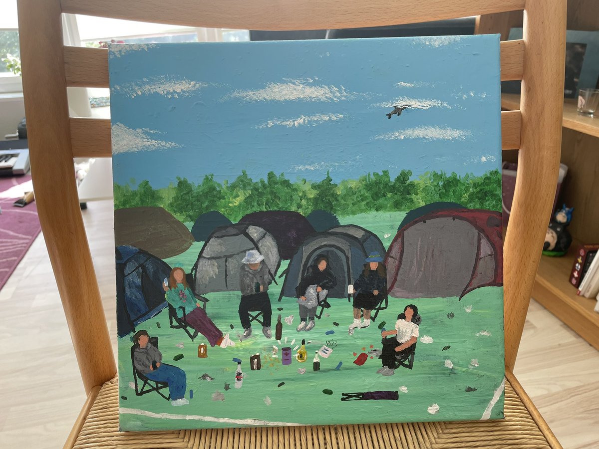 bavnsh's tweet photo. My amazing festival experience inspired me to create this painting of me and my friends. https://t.co/8CEzu43ksy