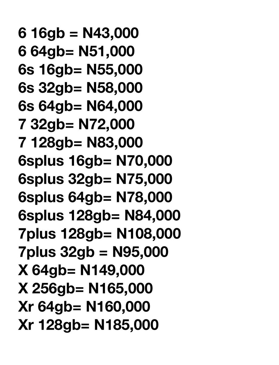 VIPVENDOR NG On Twitter Price Update On Foreign Used IPhone And vipvendor-ng-on-twitter-price-update-on-foreign-used-iphone-and