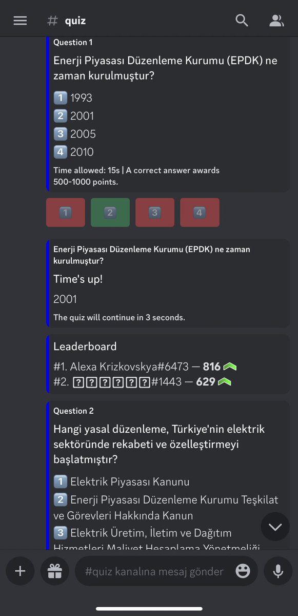 EnergyHackSpace's tweet photo. Yarın hackathon eğitimlerinden oluşan bir pop-up quiz yapacağız, hazırlıklar discord kanalımızda sürüyor :)
#energyhackspace #enerjiyihackliyoruz #energytransition #enerjisizkalma #EHShackathon23 https://t.co/ICD6vZ0DJd