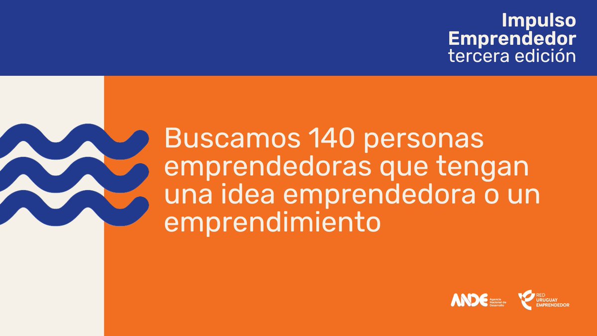 ¡Buscamos 140 personas emprendedoras que tengan una idea emprendedora o un emprendimiento, para que participen de la segunda etapa del programa Impulso Emprendedor! 🚀

Tenés tiempo hasta mañana ⏳

Postulá: bit.ly/3OWkXfd