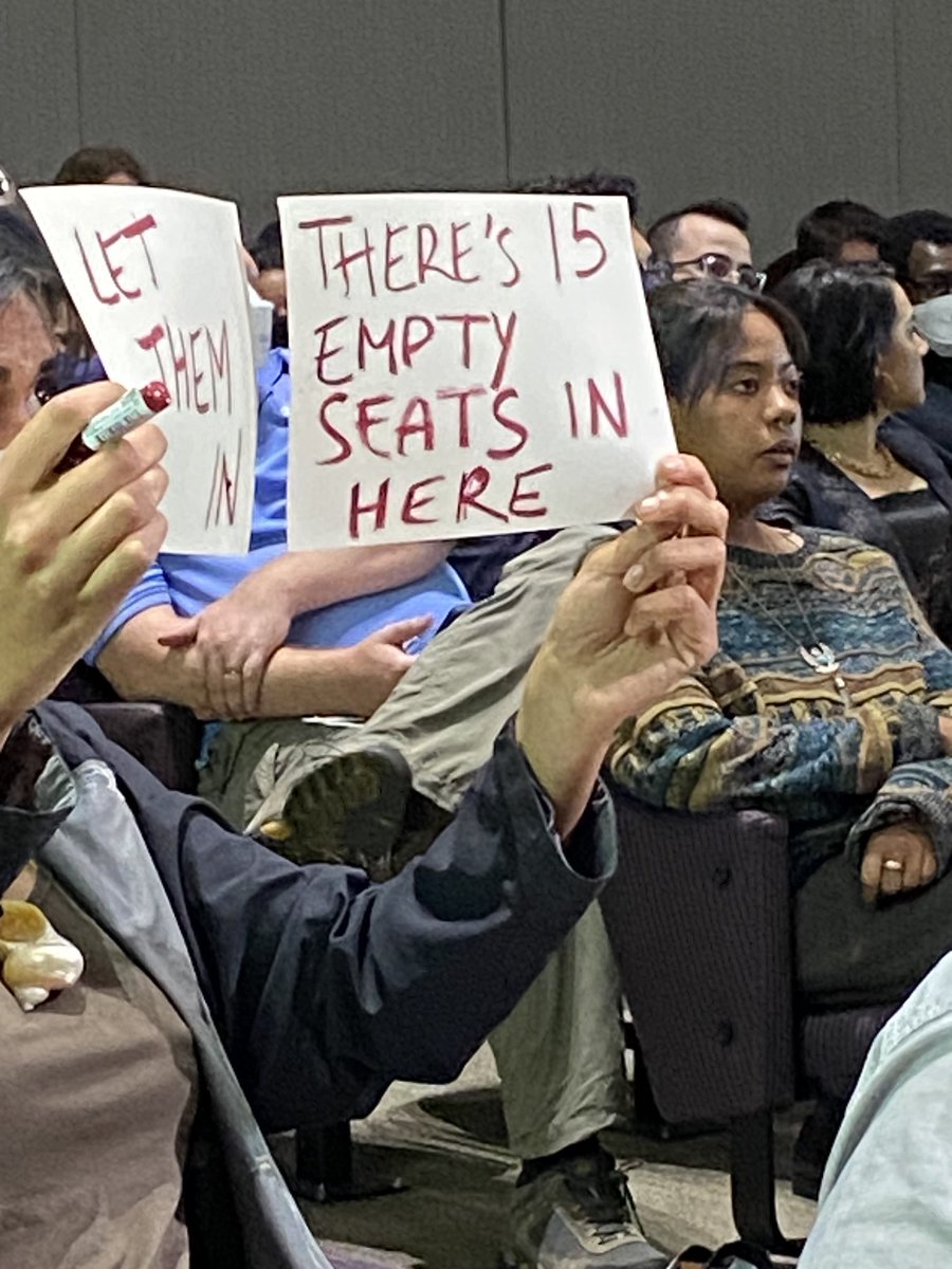 In Atlanta city council chambers as 100’s spk agt “Cop City,” setting a new  record for civic participation— and more arent being let in
