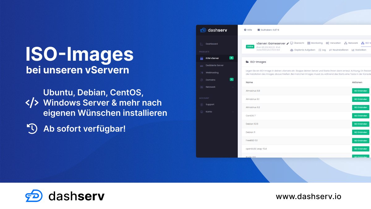 dashservio's tweet photo. 💡 Wir stellen ab sofort eine Reihe ausgewählter ISO-Images zur Installation nach eigenen Wünschen für unsere vServer bereit!
Jetzt mit voller Kontrolle und grenzenloser Flexibilität durchstarten! ✨
👉https://t.co/A82wTUveWB
#vServer #ISOImages #Flexibilität #Kontrolle https://t.co/HCEMFDibCF